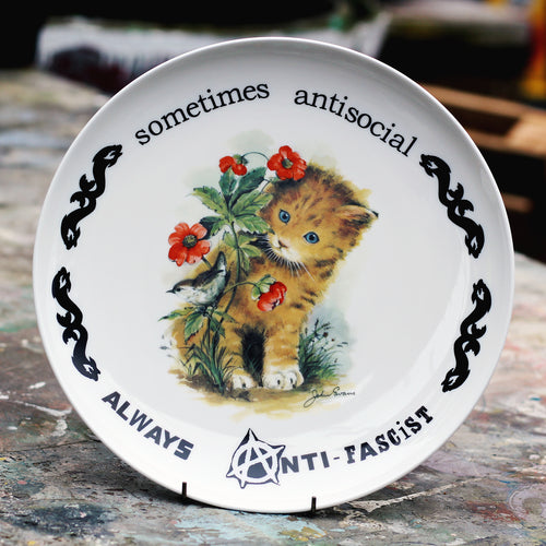 Sometimes Antisocial Always Anti-fascist Large Plate