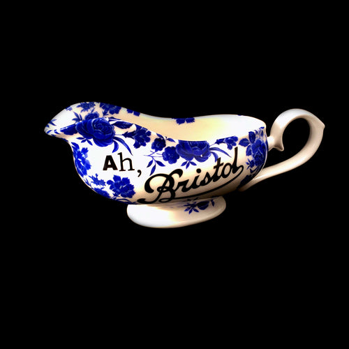 "Ah Bristol" Blue Rose Gravy Boat