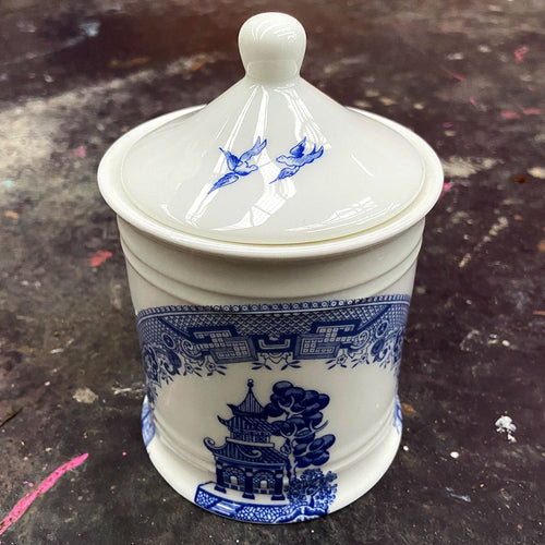 Deconstructed Willow Pattern Lidded Jar