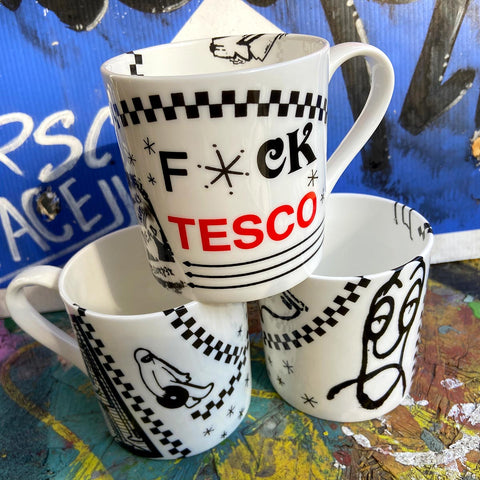 Nick Hayes 'Book of Trespass' Black and White Badger Mug