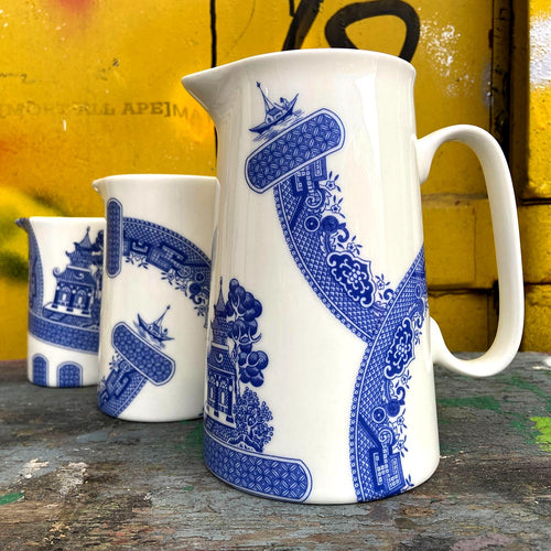 Deconstructed Willow Pattern Straight-sided Jug